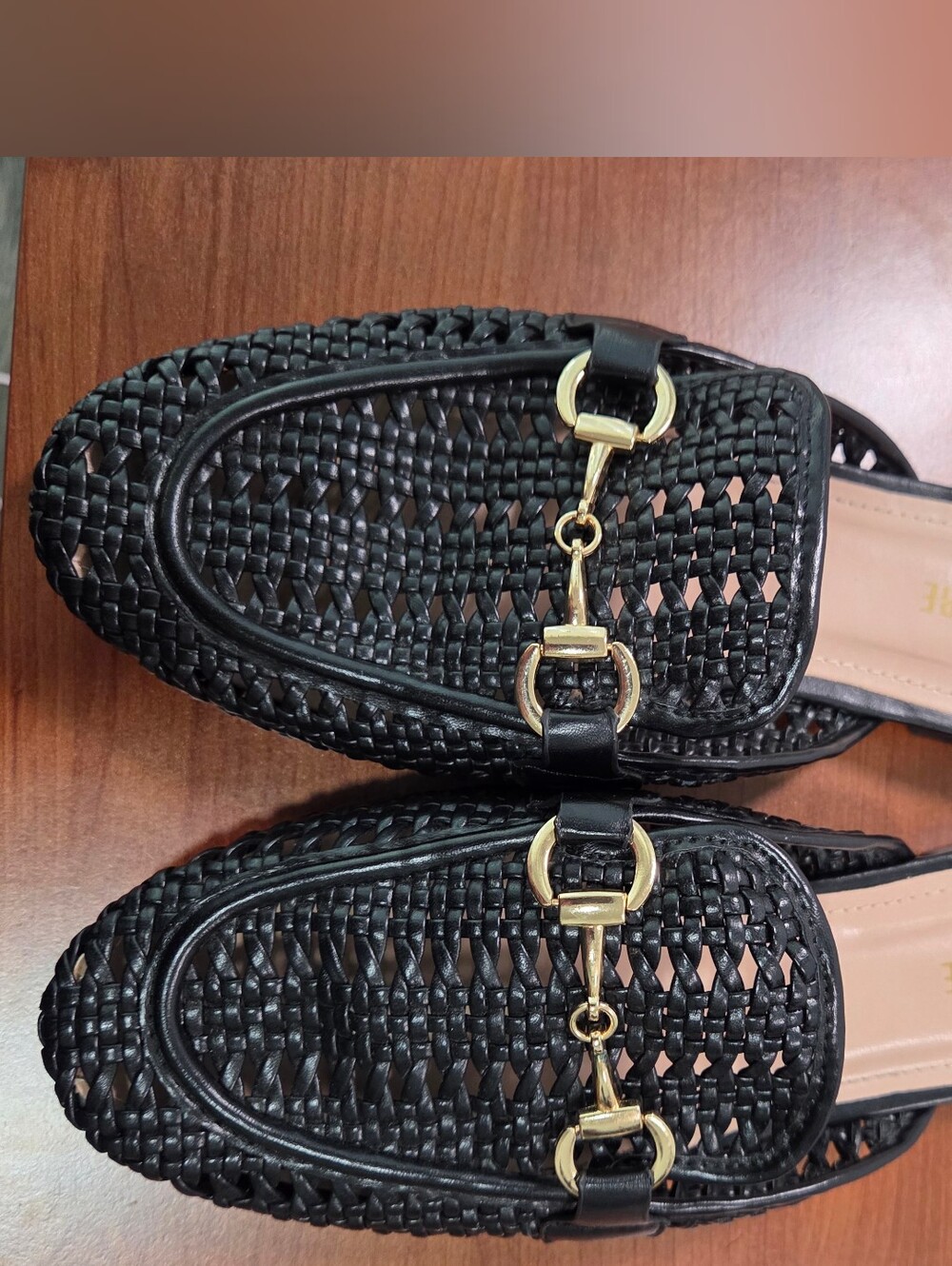 Cushionaire Yummy Black Braided Woven Horsebit Mules Size 7.5